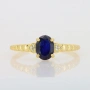 Сребърен пръстен сърца със Сапфир Royal Blue 2.29 карата,и сертификат , снимка 1