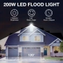 2 броя LED прожектор CP3 200W 17500 lm IP66 – Външен прожектор с щепсел, снимка 4