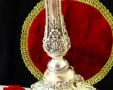 Посребрен свещник,рози,орнаменти,36 см.,1 кг. , снимка 4