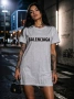 ЛЯТО 2026! Дамска тениска рокля BALENCIAGA - 4 ЦВЯТА! Или поръчай по ТВОЙ дизайн!, снимка 4