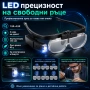 Професионална увеличителна лупа за глава очила LED осветление за четене шиене гоблени бродиране, снимка 9