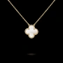 Van Cleef & Arpels VCA Gold Mother of Pearl Vintage Alhambra Clover Дамско Колие, снимка 9