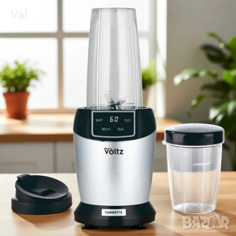 Мощен нутри блендер Oliver Voltz, 1200W с LED дисплей и 2 кани за смути (1000ml/800ml), снимка 2 - Блендери - 54875694