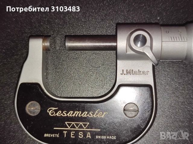 Микрометър TESA 0-25mm/точност 0.001mm , снимка 4 - Стругове - 55302083