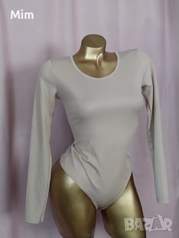 boohoo 38 Боди с дълъг ръкав цвят телесен 