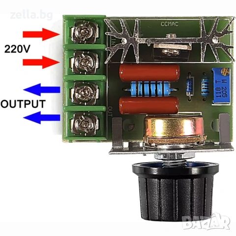 Регулатор на напрежение 220V 2000W | Димер за обороти на електромотор, вентилатор и осветление 10014, снимка 12 - Друга електроника - 54655952