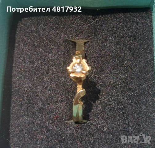 Златен пръстен, диамант., снимка 2 - Пръстени - 54615622