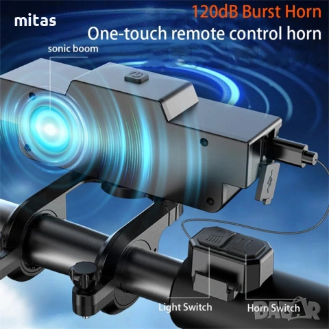 Ултра ярка 9 LED + 21 SMD светлина за велосипед, Фар, Клаксон, Батерия, снимка 8 - Аксесоари за велосипеди - 52003435