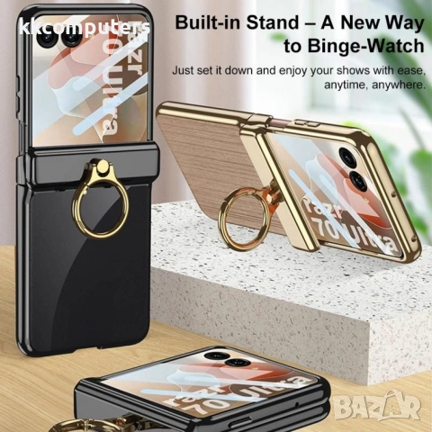 GKK за Motorola Razr 70 Ultra Магнитен Калъф с Въртяща Халка и Вграден Скрийн Протектор – 2 цвята, снимка 2 - Калъфи, кейсове - 55261895