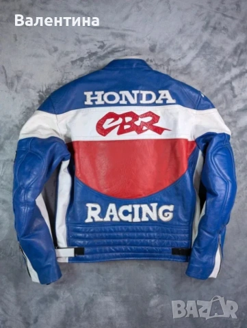 Мото яке Honda CBR Racing 90s Leather Jacket M, снимка 4 - Якета - 54665201