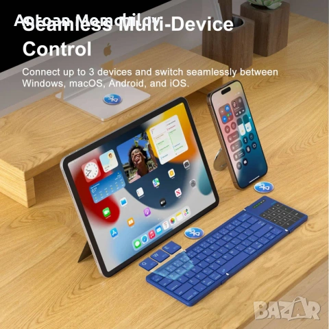 Сгъваема Bluetooth клавиатура Nillkin Cube Pocket, снимка 9 - Клавиатури и мишки - 55091883