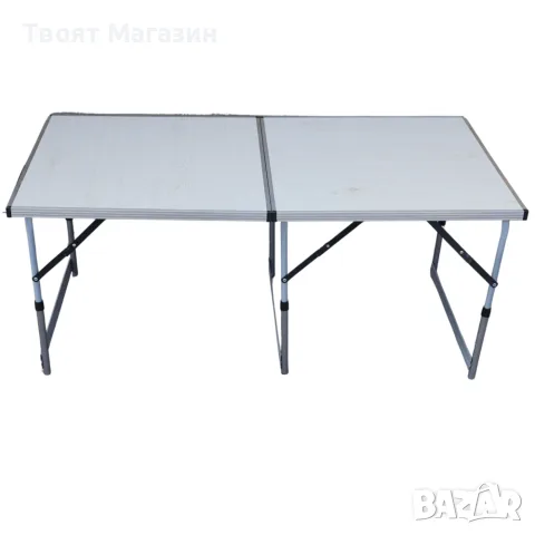 FAVO ALU COMPACT 120/60– Сгъваема маса с регулируема височина и MDF плот профил М, снимка 4 - Къмпинг мебели - 55300884