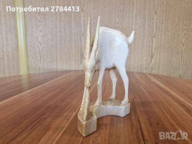 Африканска статуетка слонова кост 268 гр., снимка 2 - Статуетки - 54700641