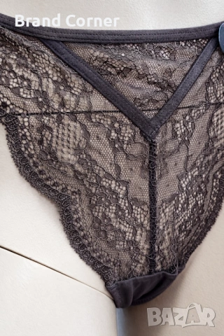 Комплект бельо Hunkemöller – сутиен 75C и бикини XL, дантела в тъмнокафяв цвят, снимка 8 - Бельо - 54516899