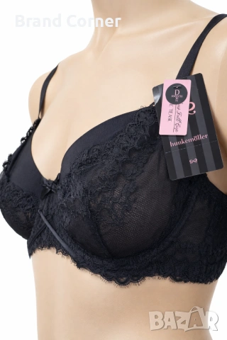 Комплект дамско бельо Hunkemöller – сутиен 80D и бикини M, черна дантела, снимка 3 - Бельо - 54551628