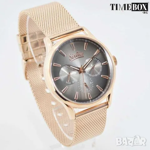 Sixties Multifunction Rose Gold Jacket Mesh Strap SIX600RGME-02