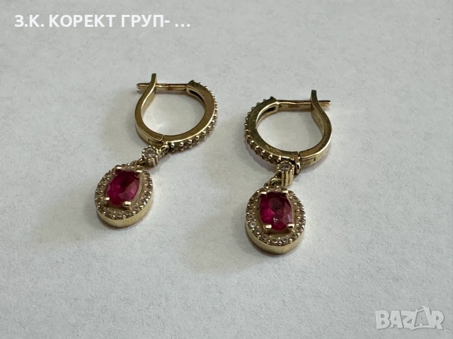 Златни дамски обеци 14K – 3,74гр, снимка 3 - Обеци - 55101530
