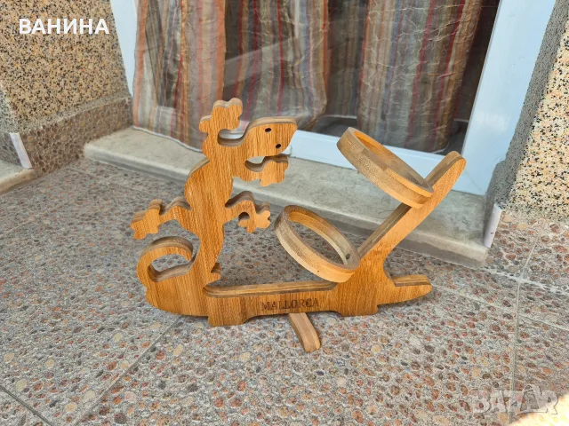 ПЛЕТЕНА КОШНИЧКА ОТ ТРЪСТИКА  И СТОЙКА ЗА ВИНО, снимка 4 - Декорация за дома - 55330789