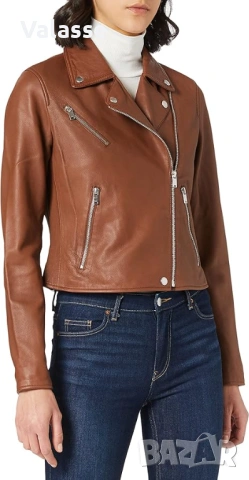 Естествена кожа Esprit байкър яке XS в отлично състояние, снимка 13 - Якета - 54704881