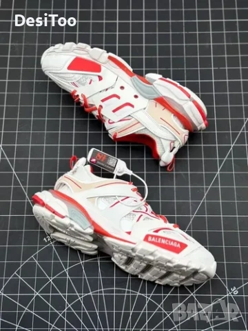 Balenciaga Track Sneaker "White/Red" , снимка 8 - Маратонки - 54358803