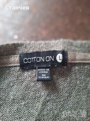 Заглавие: Мека дамска блуза Cotton On в маслиненозелен/сивкав цвят, с прилеп ръкав, размер L, снимка 2 - Блузи с дълъг ръкав и пуловери - 54976316