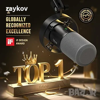 FIFINE Динамичен микрофон, XLR/USB PC микрофон за запис на подкасти, снимка 2 - Микрофони - 54401548