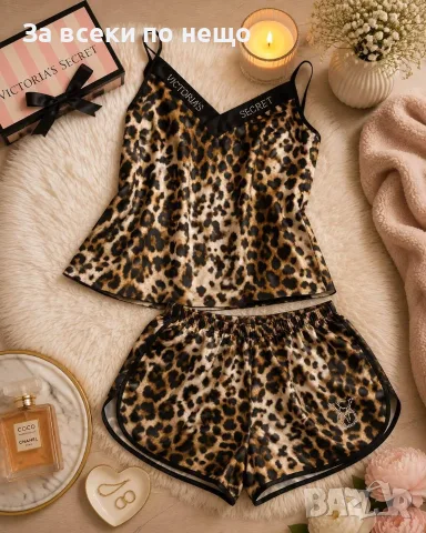 Victoria's Secret Дамска Лятна Пижама Горнище Потник И Къси Панталонки - 13 Цвята Код SK1974, снимка 11 - Пижами - 55627402