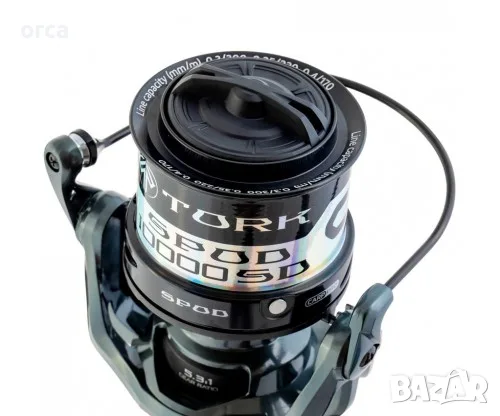 Шаранска спод макара Carp Pro Tork Spod 10000 SD с 7+1 лагера 15 кг, снимка 6 - Макари - 55310072