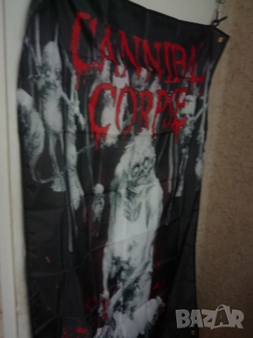 Cannibal Corpse Знаме дет метъл тежък брутален кръв зомбита смърт тежка музика китари мощни вокали, снимка 2 - Декорация за дома - 54598738
