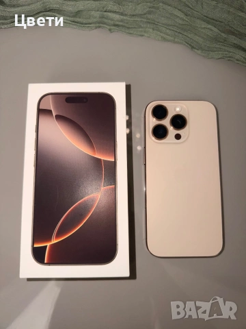 БЕЗУПРЕЧЕН IPhone 16 Pro 100% батерия!!! 512 GB Desert Titanium , снимка 3 - Apple iPhone - 55057796