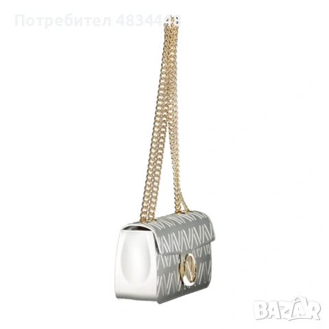 Луксозна златиста дамска чанта през рамо Valentino Pattina Bubble с верижка, снимка 4 - Чанти - 54631952