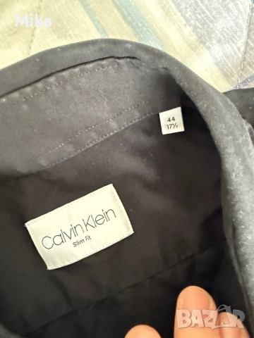 Мъжка риза Calvin Klein черна размер Л, снимка 4 - Ризи - 54320638