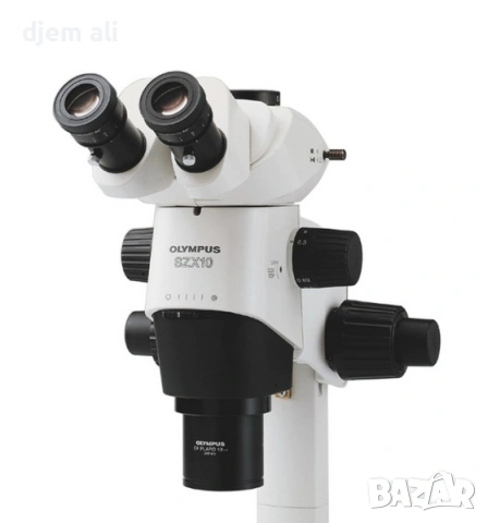 Стерео микроскоп със зум SZX10, бинокулярен, 10:1, 6,3-63x, 81 mm Без стойка 