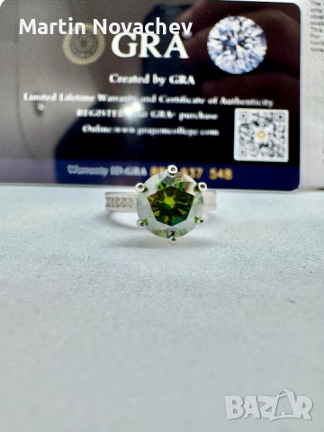 Сребърен пръстен с мойсанит (Диамант) 3 карата