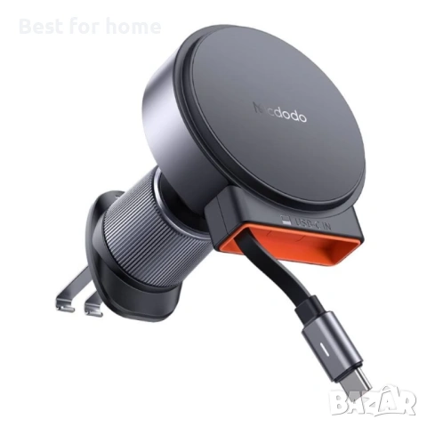 MCDODO CH-3000 Кабел без държач за кола - зарядно устройство с прибиращ се USB-C кабел 15W черен, снимка 2 - Друга електроника - 54539259