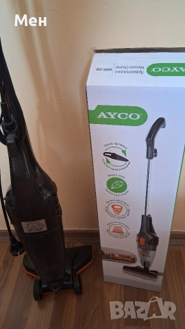 Прахосмукачка вертикална 2в1 AYCO HAVC-230, 600W, 500 мл, HEPA филтър, Циклон, Черен/оранжев, снимка 3 - Прахосмукачки - 54440918