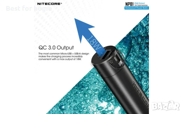 Nitecore NPB1 5000mAh водоустойчива външна батерия, снимка 5 - Външни батерии - 55475883