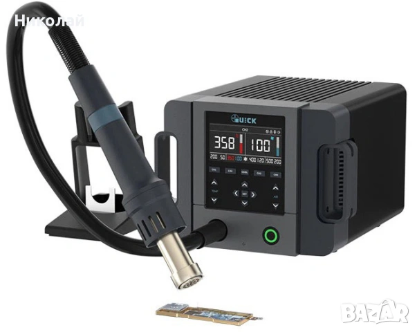 Станция за запояване горещ въздух QUICK 861 Pro Smart 1300W, , 50–550°C, с цифров дисплей
