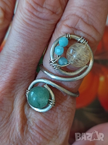 Комплект пръстен и обеци , снимка 2 - Бижутерийни комплекти - 54068413