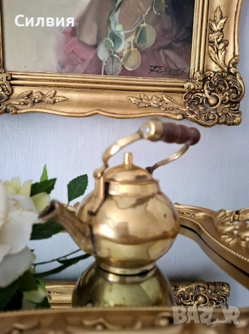 Декоративен чайник с дървена дръжка , снимка 6 - Декорация за дома - 54800531