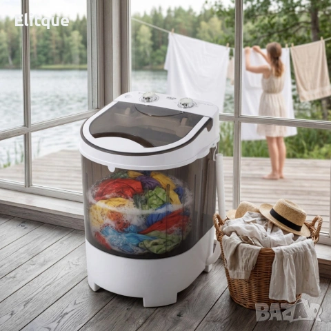 Преносима мини пералня Adler с центрофуга до 4 кг - Компактно решение за всяко пространство