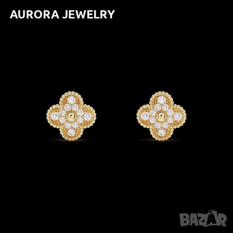 Van Cleef & Arpels VCA Gold Diamonds Vintage Alhambra Clips Clover Дамски Обеци, снимка 7 - Обеци - 54639113