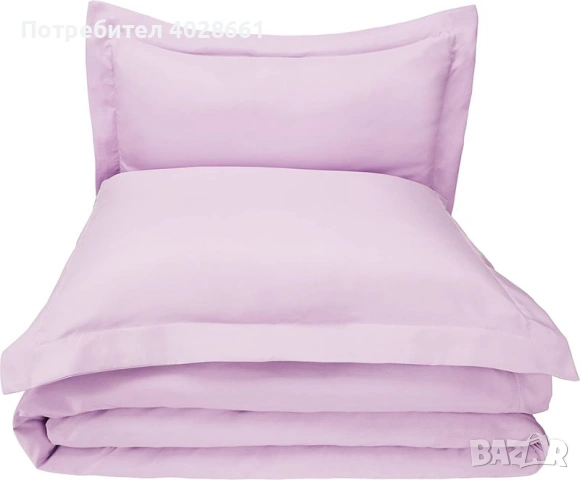  Луксозно спално бельо King Frosted Lavender - 3 части, снимка 2 - Спално бельо - 54776128