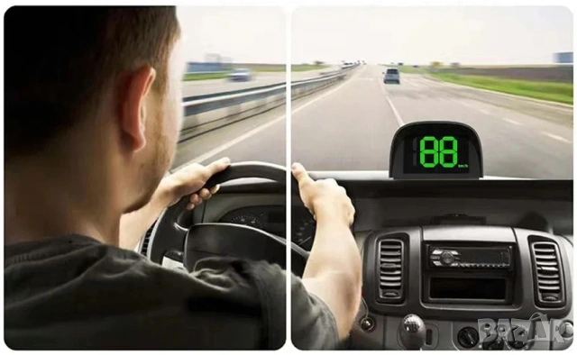 Километраж с GPS, автомобилен цифров скоростомер, LED дисплей, HUD, ХУД, Универсален, снимка 2 - Аксесоари и консумативи - 54393656