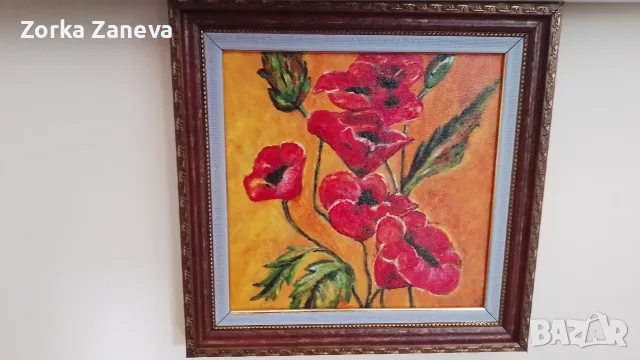 Картина,рисувана на платно,в рамка.