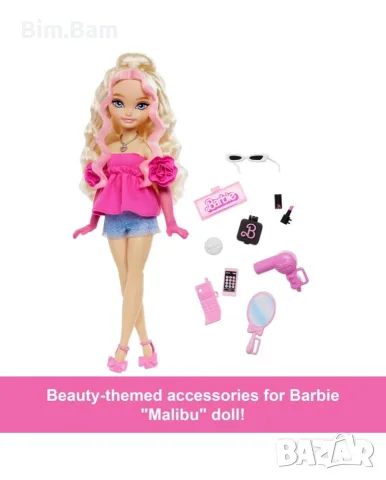 Оригинална кукла Barbie Dream Besties - Malibu с 11 разкрасителни аксесоара, снимка 2 - Кукли - 55393616