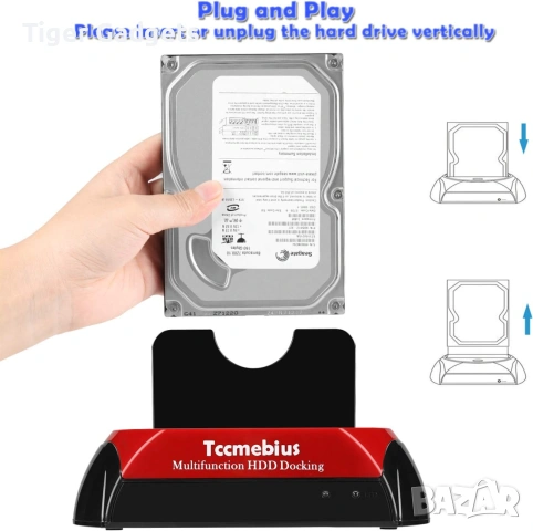 Tccmebius TCC-S867-DE Докинг станция за твърди дискове – SATA и IDE, USB 2.0, 2.5" и 3.5" HDD/SSD, снимка 6 - Други - 54977653