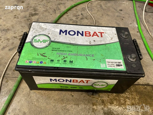 Aкумулатор Monbat SMF 230 амп/ч 1400 А усилен стартов ток с гаранция