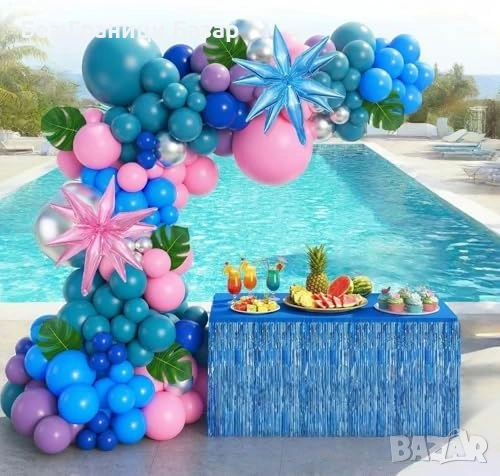 Нов 157 части розово син комплект за балонена арка за парти украса декорация