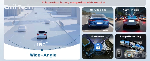 4K видеорегистратор за Audi 2019–2026 + ПОДАРЪК: Wireless CarPlay / Android Auto адаптер 2-в-1, снимка 6 - Аксесоари и консумативи - 55012199